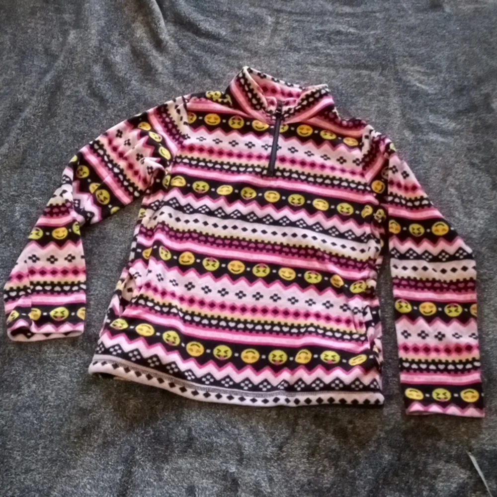 Children's Place fleece emoji quarter zip jacket